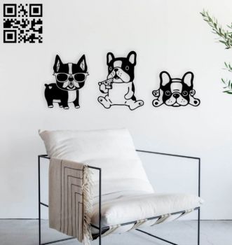 imagem do arquivo vetor para download Decoração de Parede Cachorrinhos