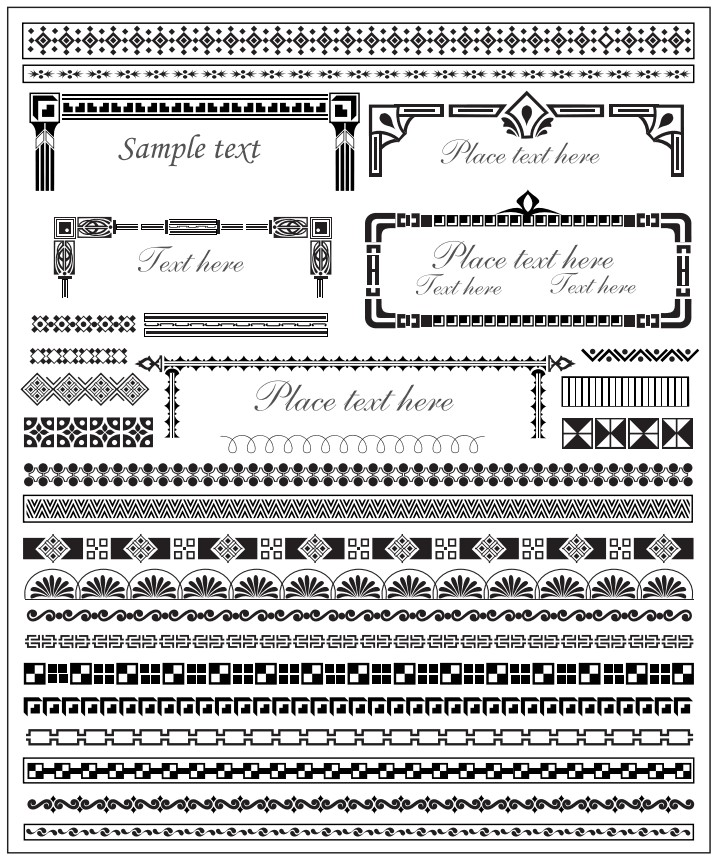 imagem do arquivo vetor para download Elementos de Bordas Decorativas