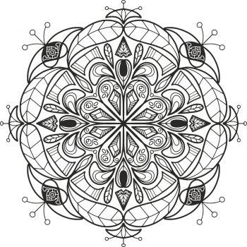 imagem do arquivo vetor para download Mandala Floral