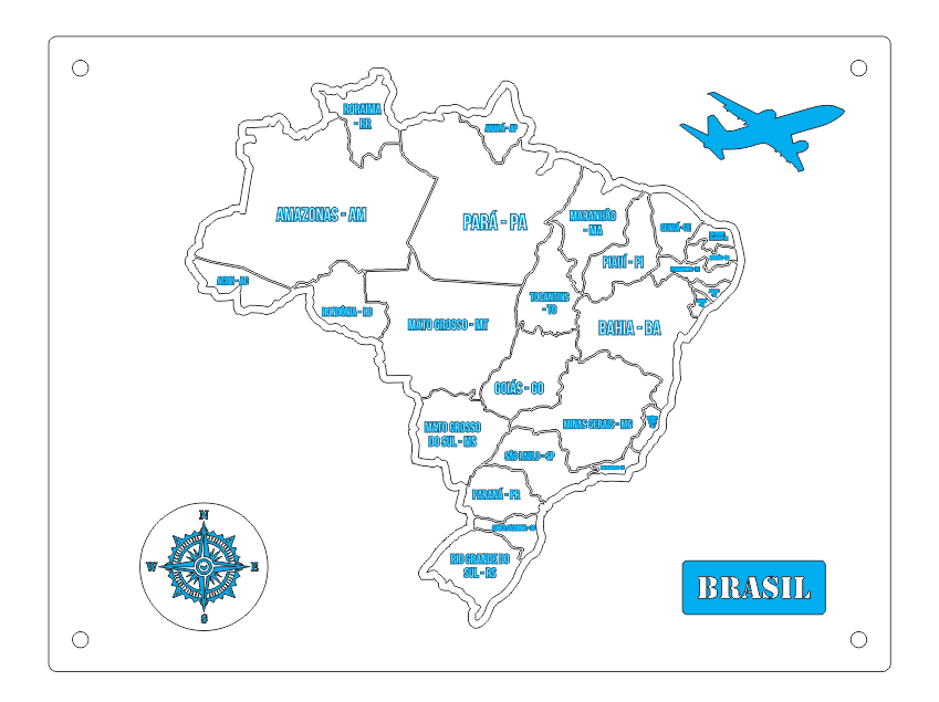 imagem do arquivo vetor para download Mapa do Brasil Quebra Cabeça para fotos